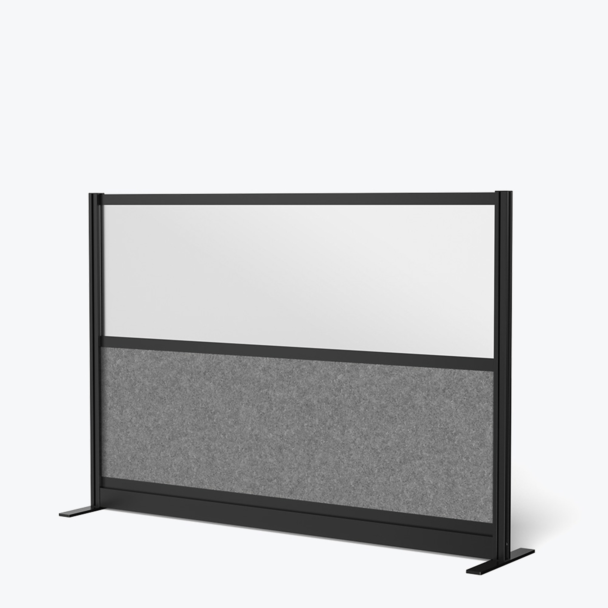Luxor Modular Room Divider System - 70in. x 48in., Black Frame, Polypropylene/PET Polyester Fabric, Model# MW-7048-FWCGWB
